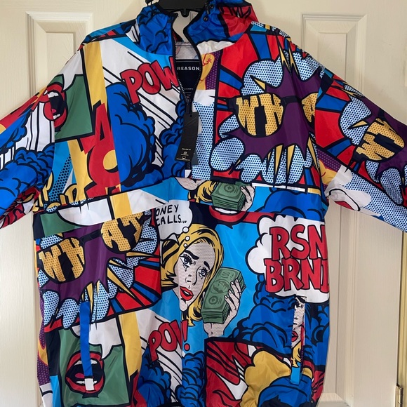 Lot Of 2 Reason Brand Comic Windbreaker - Picture 1 of 10